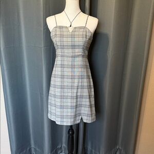 SO Super Cute Plaid Mini Dress with Spaghetti Straps SMALL EUC